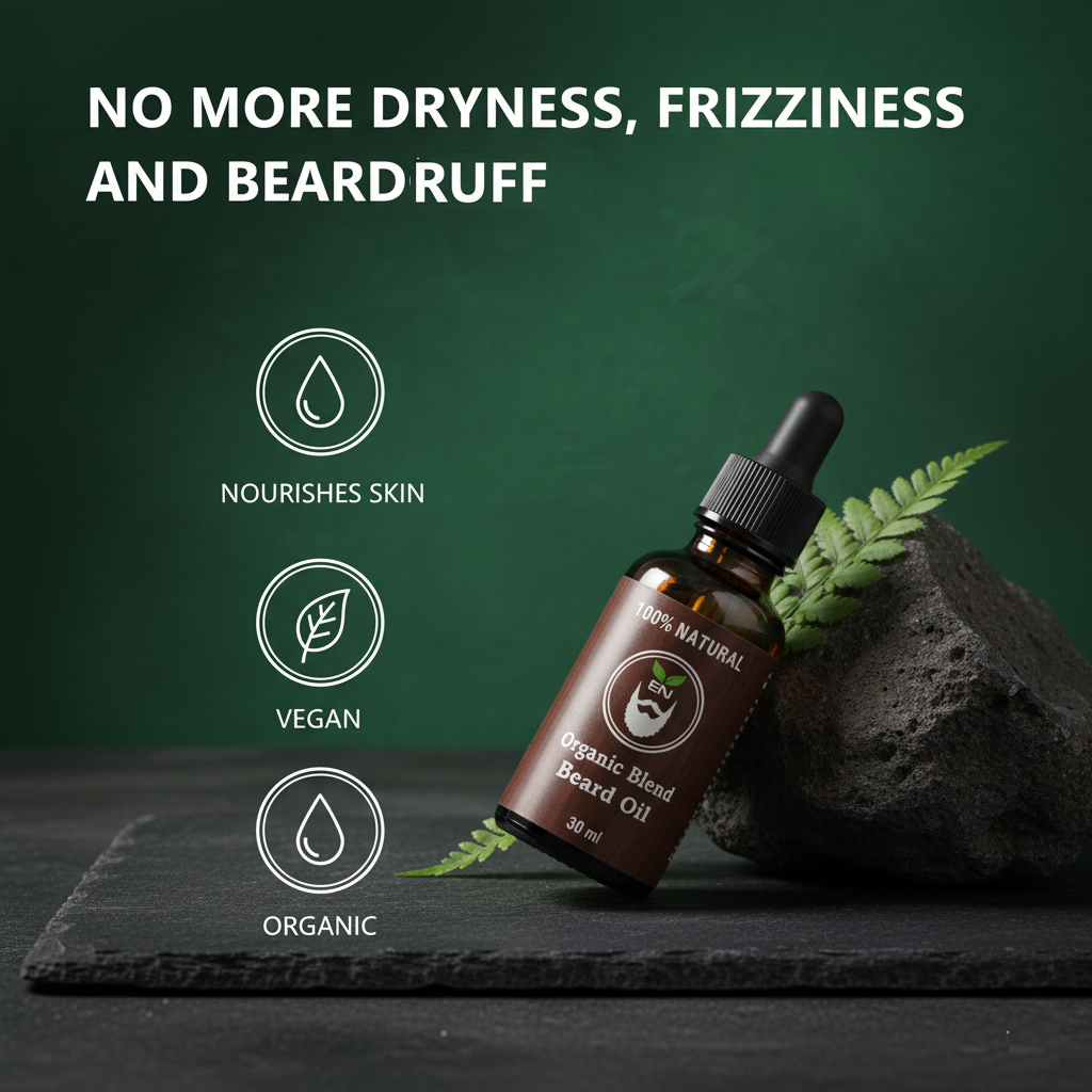Organic Seven Blend Beard Oil plus Organic Vitamin E, Totally Natural - Image 2