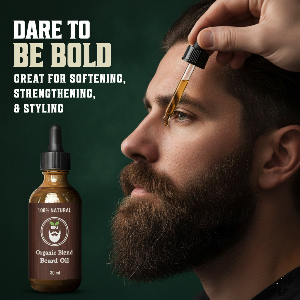 Organic Seven Blend Beard Oil plus Organic Vitamin E, Totally Natural - Image 3