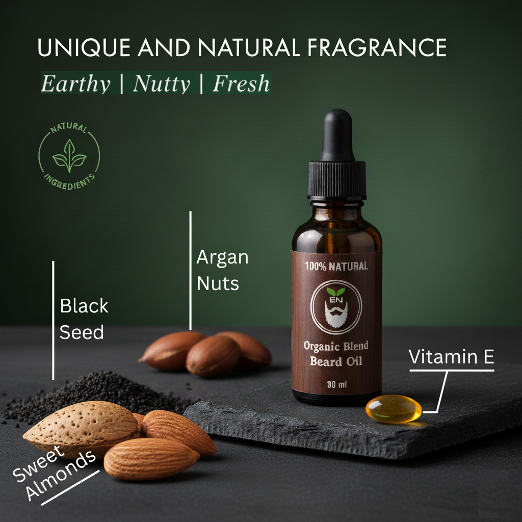Organic Seven Blend Beard Oil plus Organic Vitamin E, Totally Natural - Image 4