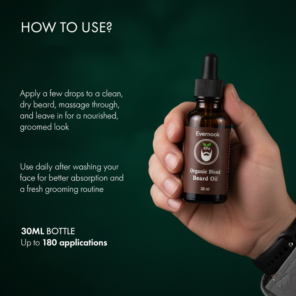 Organic Seven Blend Beard Oil plus Organic Vitamin E, Totally Natural - Image 6