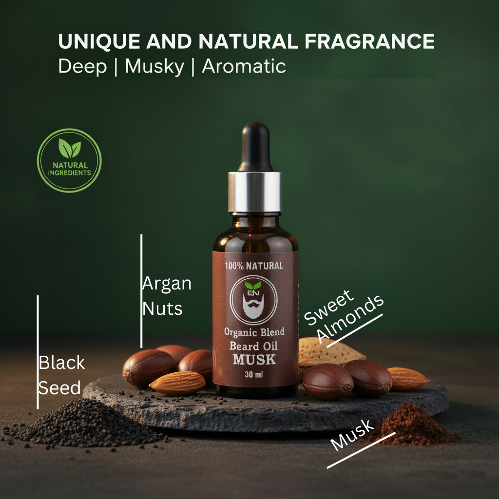Organic Seven Blend Beard Oil plus Organic Vitamin E with Lavish Musk - Image 4