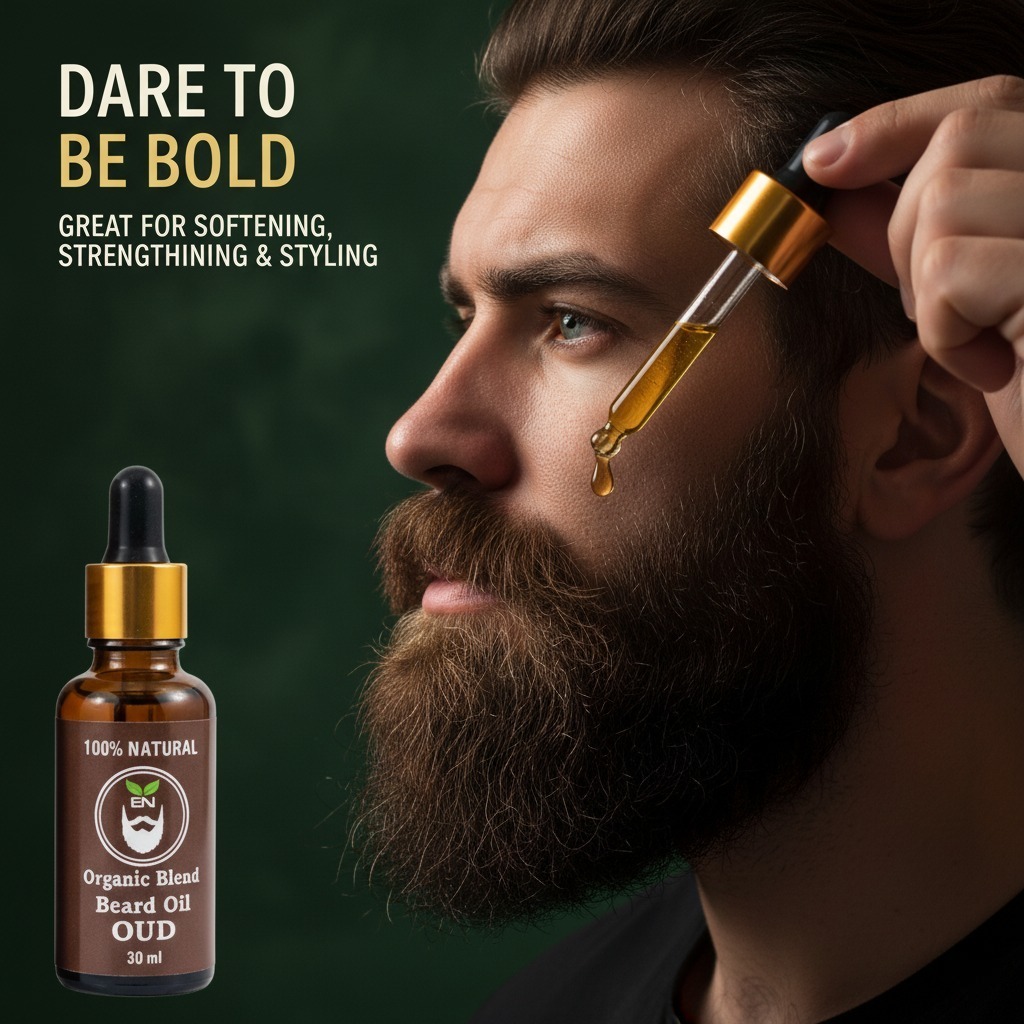 Organic Seven Blend Beard Oil with Luxurious Deep Oud & Organic Vitamin E - Image 3